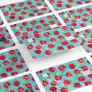 Shabby Chic Flowers over Aqua Watercolor Pattern - Premium Protective Decal Skin-Kit for the Apple Credit Card