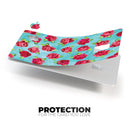 Shabby Chic Flowers over Aqua Watercolor Pattern - Premium Protective Decal Skin-Kit for the Apple Credit Card