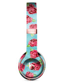 Shabby Chic Flowers over Aqua Watercolor Pattern Full-Body Skin Kit for the Beats by Dre Solo 3 Wireless Headphones