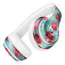 Shabby Chic Flowers over Aqua Watercolor Pattern Full-Body Skin Kit for the Beats by Dre Solo 3 Wireless Headphones