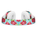 Shabby Chic Flowers over Aqua Watercolor Pattern Full-Body Skin Kit for the Beats by Dre Solo 3 Wireless Headphones