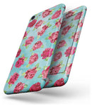 Shabby Chic Flowers over Aqua Watercolor Pattern - Skin-kit for the iPhone 8 or 8 Plus
