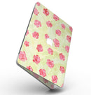 Shabby Chic Flowers over Light Green Watercolor Pattern - MacBook Pro with Retina Display Full-Coverage Skin Kit
