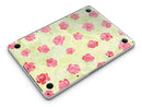 Shabby Chic Flowers over Light Green Watercolor Pattern - MacBook Pro with Retina Display Full-Coverage Skin Kit
