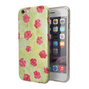 Shabby Chic Flowers over Light Green Watercolor Pattern iPhone 6/6s or 6/6s Plus 2-Piece Hybrid INK-Fuzed Case