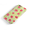 Shabby Chic Flowers over Light Green Watercolor Pattern iPhone 6/6s or 6/6s Plus 2-Piece Hybrid INK-Fuzed Case