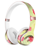 Shabby Chic Flowers over Light Green Watercolor Pattern Full-Body Skin Kit for the Beats by Dre Solo 3 Wireless Headphones