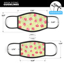 Shabby Chic Flowers over Light Green Watercolor Pattern - Made in USA Mouth Cover Unisex Anti-Dust Cotton Blend Reusable & Washable Face Mask with Adjustable Sizing for Adult or Child