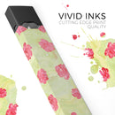 Shabby Chic Flowers over Light Green Watercolor Pattern - Premium Decal Protective Skin-Wrap Sticker compatible with the Juul Labs vaping device