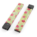 Shabby Chic Flowers over Light Green Watercolor Pattern - Premium Decal Protective Skin-Wrap Sticker compatible with the Juul Labs vaping device