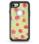 Shabby Chic Flowers over Light Green Watercolor Pattern - iPhone 7 or 8 OtterBox Case & Skin Kits