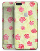 Shabby Chic Flowers over Light Green Watercolor Pattern - Skin-kit for the iPhone 8 or 8 Plus
