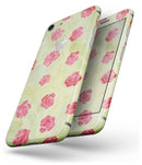 Shabby Chic Flowers over Light Green Watercolor Pattern - Skin-kit for the iPhone 8 or 8 Plus