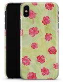 Shabby Chic Flowers over Light Green Watercolor Pattern - iPhone X Clipit Case