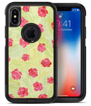 Shabby Chic Flowers over Light Green Watercolor Pattern - iPhone X OtterBox Case & Skin Kits