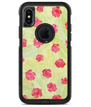 Shabby Chic Flowers over Light Green Watercolor Pattern - iPhone X OtterBox Case & Skin Kits