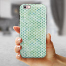 Shabby Chic Green Watercolor Polka Dots iPhone 6/6s or 6/6s Plus 2-Piece Hybrid INK-Fuzed Case