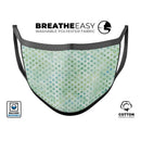 Shabby Chic Green Watercolor Polka Dots - Made in USA Mouth Cover Unisex Anti-Dust Cotton Blend Reusable & Washable Face Mask with Adjustable Sizing for Adult or Child