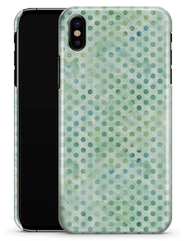 Shabby Chic Green Watercolor Polka Dots - iPhone X Clipit Case