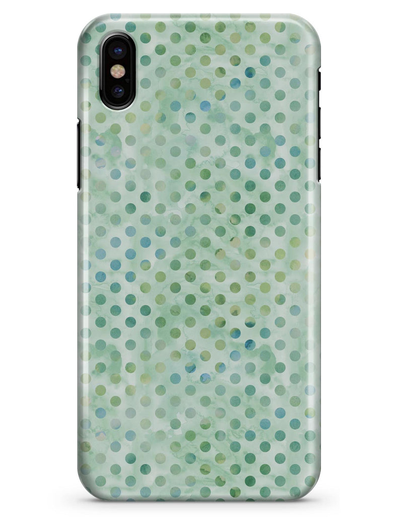 Shabby Chic Green Watercolor Polka Dots - iPhone X Clipit Case