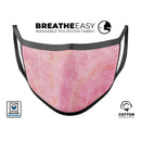 Shabby Chic Pink Watercolor Stripes - Made in USA Mouth Cover Unisex Anti-Dust Cotton Blend Reusable & Washable Face Mask with Adjustable Sizing for Adult or Child