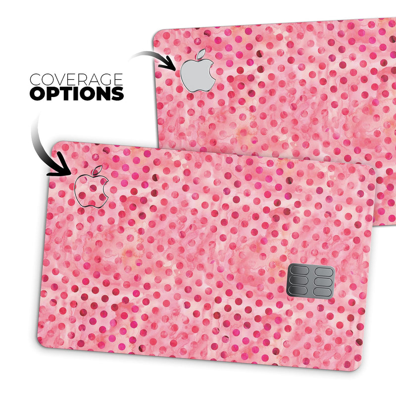 Shabby Chic Pink and Red Watercolor Polka Dots - Premium Protective Decal Skin-Kit for the Apple Credit Card