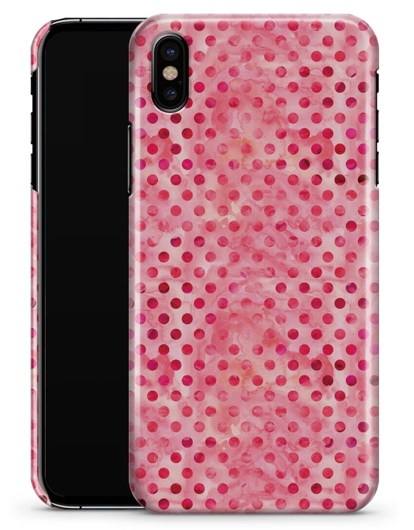 Shabby Chic Pink and Red Watercolor Polka Dots - iPhone X Clipit Case