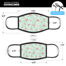 Shabby Chic Watercolor Holly Pattern V2 - Made in USA Mouth Cover Unisex Anti-Dust Cotton Blend Reusable & Washable Face Mask with Adjustable Sizing for Adult or Child