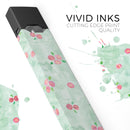 Shabby Chic Watercolor Holly Pattern V2 - Premium Decal Protective Skin-Wrap Sticker compatible with the Juul Labs vaping device