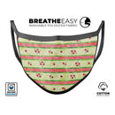 Shabby Chic Watercolor Holly Patttern - Made in USA Mouth Cover Unisex Anti-Dust Cotton Blend Reusable & Washable Face Mask with Adjustable Sizing for Adult or Child