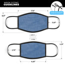Shades of Blue Horizonantal Chevron Pattern - Made in USA Mouth Cover Unisex Anti-Dust Cotton Blend Reusable & Washable Face Mask with Adjustable Sizing for Adult or Child