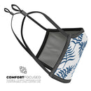Shades of Blue Whispy Feathers - Made in USA Mouth Cover Unisex Anti-Dust Cotton Blend Reusable & Washable Face Mask with Adjustable Sizing for Adult or Child