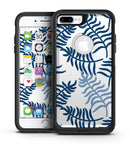Shades of Blue Whispy Feathers - iPhone 7 or 7 Plus Commuter Case Skin Kit