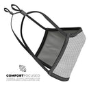 Shades of Gray Horizontal Chevron - Made in USA Mouth Cover Unisex Anti-Dust Cotton Blend Reusable & Washable Face Mask with Adjustable Sizing for Adult or Child