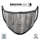 Shades of Gray Vintage Wood - Made in USA Mouth Cover Unisex Anti-Dust Cotton Blend Reusable & Washable Face Mask with Adjustable Sizing for Adult or Child