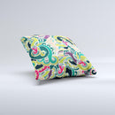 Shades of Green Swirl Pattern V32 ink-Fuzed Decorative Throw Pillow