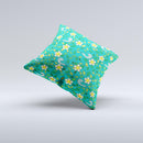Shades of Green Vector Flower-Bed ink-Fuzed Decorative Throw Pillow