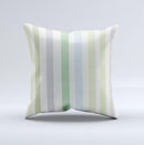 Shades of Green Vertical Stripes ink-Fuzed Decorative Throw Pillow