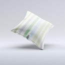 Shades of Green Vertical Stripes ink-Fuzed Decorative Throw Pillow