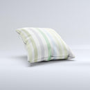 Shades of Green Vertical Stripes ink-Fuzed Decorative Throw Pillow