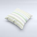 Shades of Green Vertical Stripes ink-Fuzed Decorative Throw Pillow