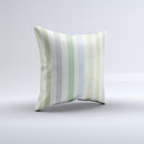 Shades of Green Vertical Stripes ink-Fuzed Decorative Throw Pillow