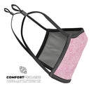 Shades of Pink Damask Pattern - Made in USA Mouth Cover Unisex Anti-Dust Cotton Blend Reusable & Washable Face Mask with Adjustable Sizing for Adult or Child