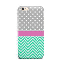 Sharp_Chevron_White_and_Mint_Green_with_Light_Gray_Polka_and_Pink_Stripe_-_iPhone_6s_-_Gold_-_Clear_Rubber_-_Hybrid_Case_-_Shopify_-_V2.jpg