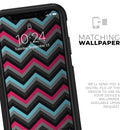 Sharp Pink & Teal Chevron Pattern - Skin Kit for the iPhone OtterBox Cases