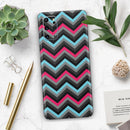 Sharp Pink & Teal Chevron Pattern - Premium Vinyl Skin Decal for Samsung Galaxy S25 Ultra, S24, S23, S22 & All Galaxy S Models