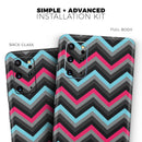 Sharp Pink & Teal Chevron Pattern - Premium Vinyl Skin Decal for Samsung Galaxy S25 Ultra, S24, S23, S22 & All Galaxy S Models