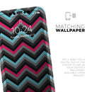 Sharp Pink & Teal Chevron Pattern - Protective Skin Wrap & Decal – Compatible with iPhone SE to iPhone 17 Pro Max (All Models)