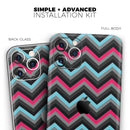 Sharp Pink & Teal Chevron Pattern - Protective Skin Wrap & Decal – Compatible with iPhone SE to iPhone 17 Pro Max (All Models)