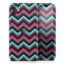 Sharp Pink & Teal Chevron Pattern - Protective Skin Wrap & Decal – Compatible with iPhone SE to iPhone 17 Pro Max (All Models)